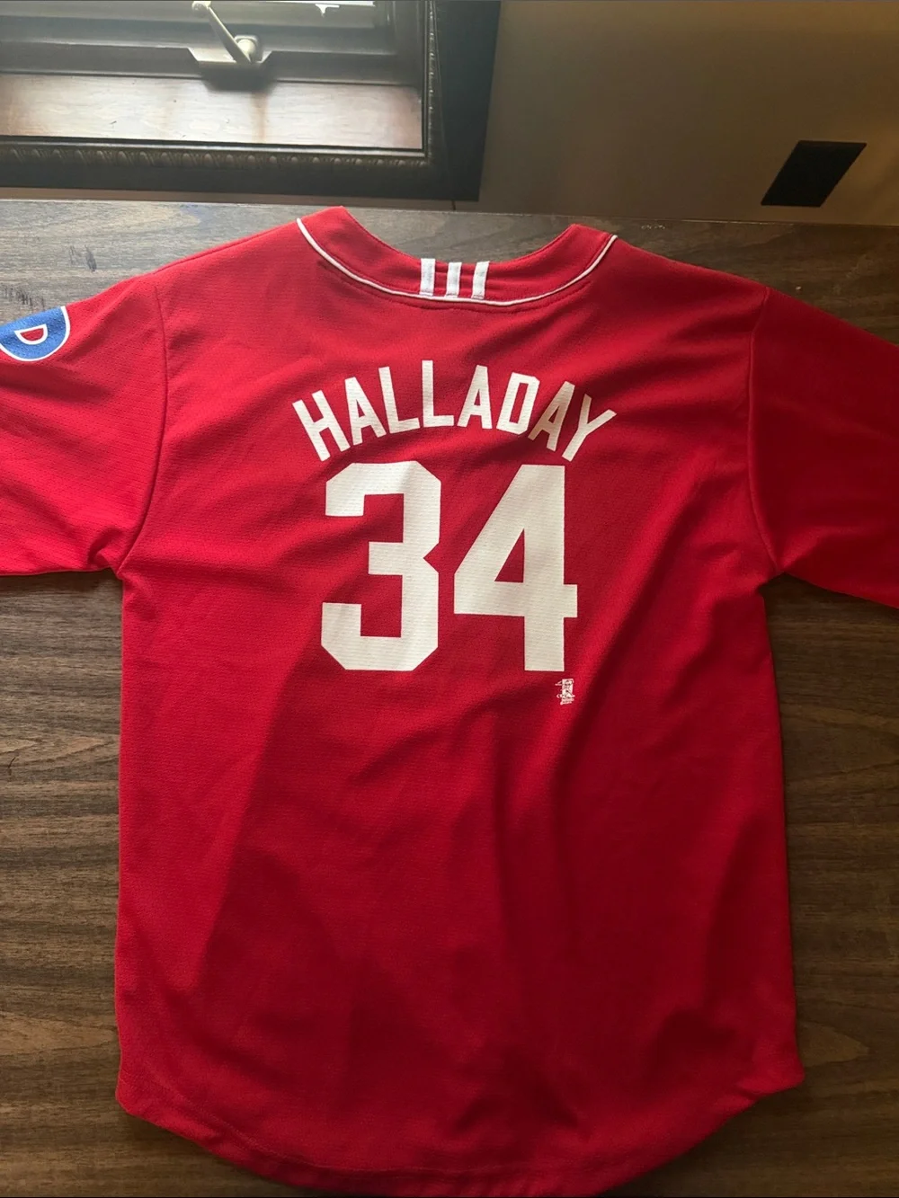 adidas Red Philadelphia Phillies Button-Front Jersey